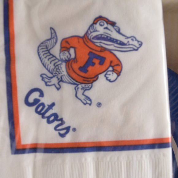 Vintage UF Florida Gators Paper Plate Cup Napkin Set Sealed Tailgate Albert - Picture 6 of 9